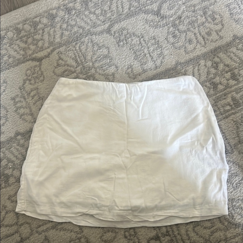 Abercrombie Scarlett White Mini Skort Linen Blend - Small